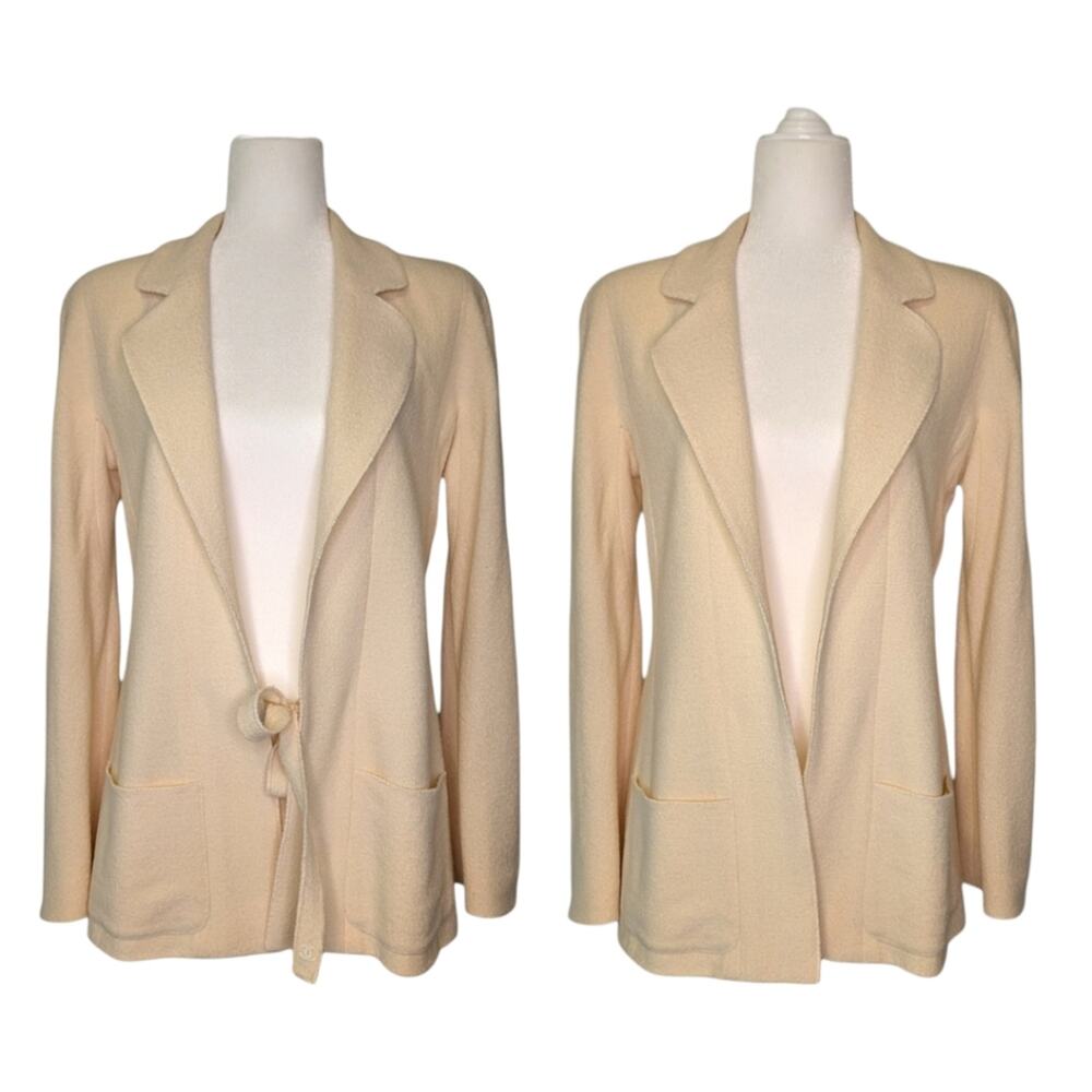 Vintage Chanel 1999 Cruise Collection Blazer Jacket Ivory Cream CC logo FR38 | 6